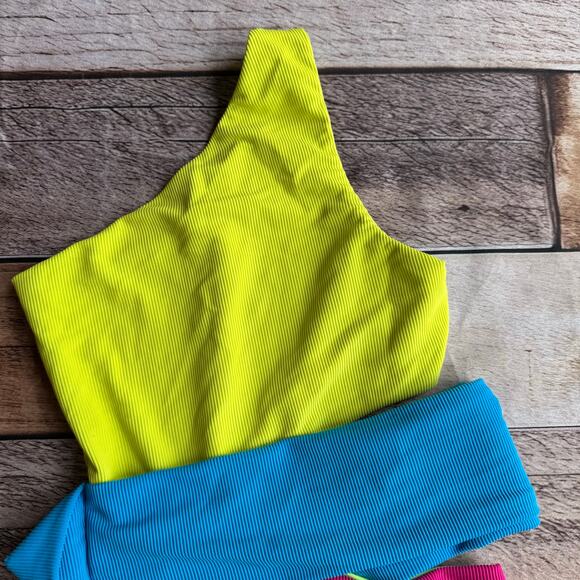 Beach Riot Swimsuit One Piece Carlie Retro Brights Colorblock XS Beach Vacation - Picture 3 of 9